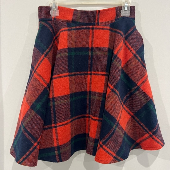 Tanming Dresses & Skirts - Vibrant Plaid Skater Skirt - Red and Green